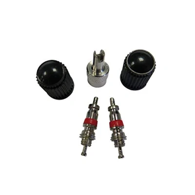 Afbeelding van FISCHER 85492 ventielset voor volwassenen, uniseks, met gereedschap, 5 delig, zwart/zilver, normaal
