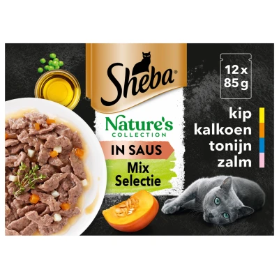 Afbeelding van Sheba Natures Collection In Gelei Selectie Maaltijdzakjes Kattenvoer Vis 12x85 g