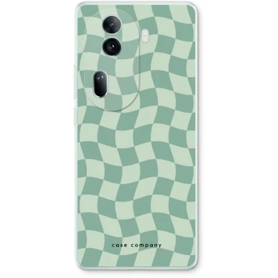 Afbeelding van Case Company® hoesje geschikt voor Oppo Reno 11 Pro Grid Groen Soft Cover Telefoonhoesje Bescherming aan alle Kanten en Schermrand