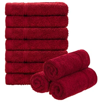 Afbeelding van Brandsseller Set van 10 zeepdoeken, washandjes, gastendoekjes, badstof, bad/huishouden, 30 x cm, 100% katoen, 470 g/m² (30 rood)