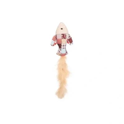 Afbeelding van Flamingo Vinta Vis + Veer Kattenspeelgoed Beige
