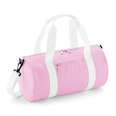 Afbeelding van BagBase Mini Barrel Bag BG140S CLASSIC PINK/WHITE