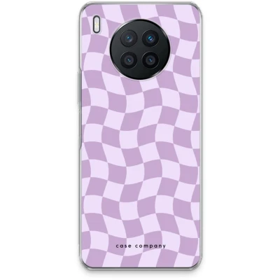 Afbeelding van Case Company® hoesje geschikt voor Huawei Nova 8i Grid Paars Soft Cover Telefoonhoesje Bescherming aan alle Kanten en Schermrand