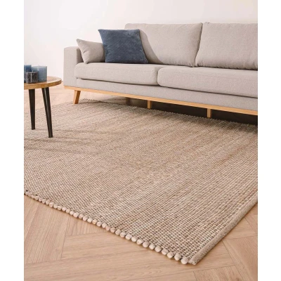 Afbeelding van Wollen Tapijt/Vloerkleed Lett Beige/crème 200x290 Cm 100% Wol