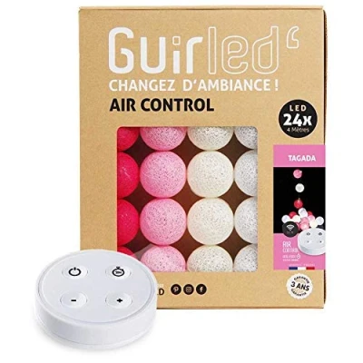 Afbeelding van tagada Guirlande lumineuse LED en coton boules USB sans fil 2A avec chargeur 2A, 4 intensités 24