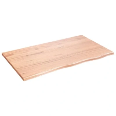 Afbeelding van vidaXL Tafelblad 100x60x2 cm behandeld massief eikenhout lichtbruin