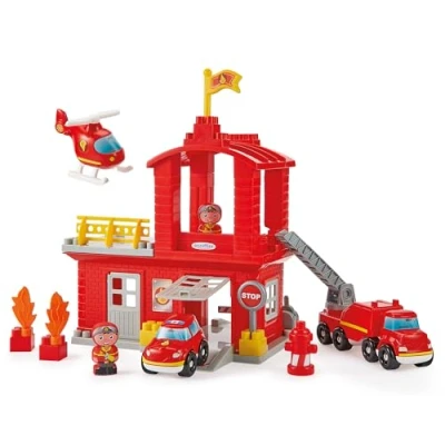 Image de Jeu de construction magnétique Ecoiffier Caserne des Pompiers Abrick