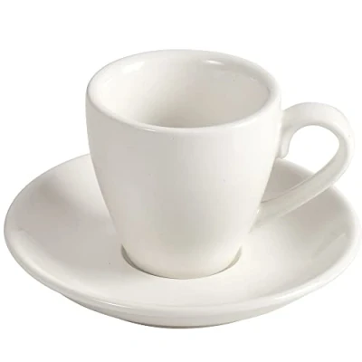 Afbeelding van ionEgg 80 ml porseleinen espressokop met schoteltje, espressokopje, likeurbeker, ml, wit