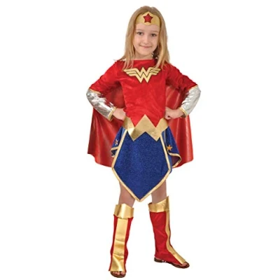 Afbeelding van Ciao Wonder Woman kostuum meisjes origineel DC Comics (maat 10 12 jaar), kleur rood/blauw, 11677.10