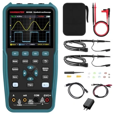 Afbeelding van HANMATEK HO102S Digitale oscilloscoop, 100 MHz, 2 kanalen, 3 in 1, multimeter en signaalgenerator