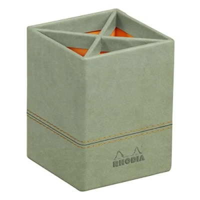 Afbeelding van RHODIA 194531C pennenkoker, 8 x 11 cm, oranje buitenkant van kunstleer Home Office Rhodiarama organisatie voor kantoor en opslag design