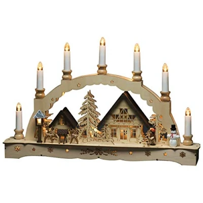 Afbeelding van Silhouet kerstdorp LED met kaarsen Konstsmide