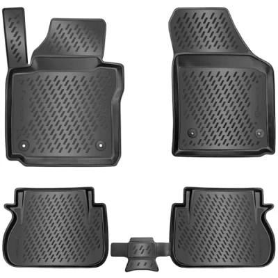 Afbeelding van Elmasline 3D rubberen matten set voor VW CADDY 3 (III) bouwjaar 2004 2015 Accessoires vloermatten extra hoge rand
