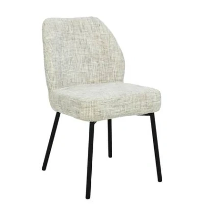 Afbeelding van Livingfurn Eetkamerstoel Crème Stof Zithoogte 47cm Tess Set van 2
