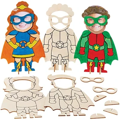 Afbeelding van Baker Ross FX736 Star Hero houten fotolijst 8 stuks knutselsets voor kinderen