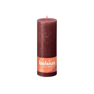Afbeelding van Rustiek Shine stompkaars 190/68 Velvet Red Bolsius