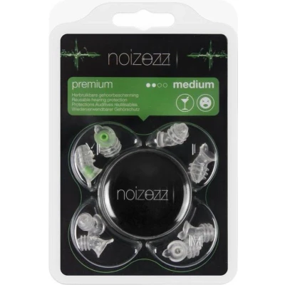 Afbeelding van Noizezz Green Medium Gehoorbescherming met demping tot 24 dB Groen Oordoppen 4 maten