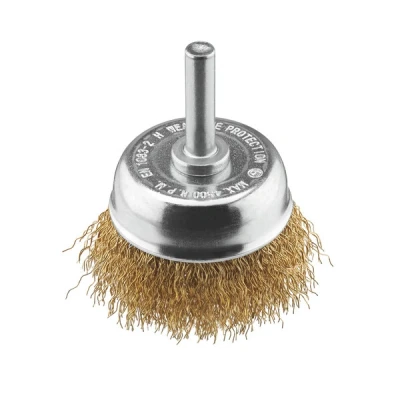 Afbeelding van Komstaaldraadborstel messing (boormachine) voor hout, diameter 50mm.