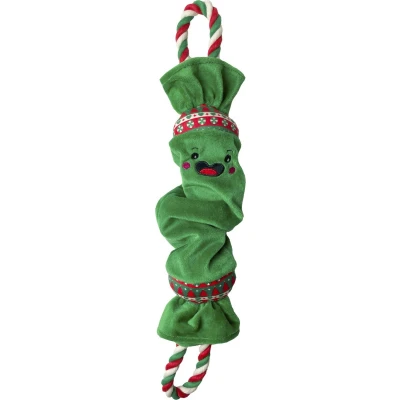 Afbeelding van Happy pet top n tail ropee christmas cracker groen 50x9x6 cm