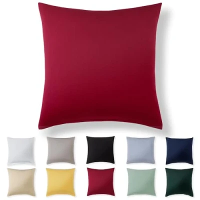 Afbeelding van Alreya Taie d&#039;oreiller de 80 x cm Rouge 100 % jersey coton Housse coussin En Super douce Avec fermeture éclair