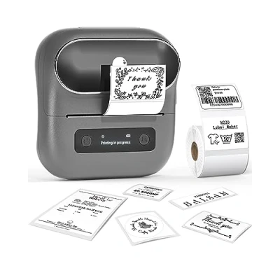 Afbeelding van Phomemo M220 Bluetooth labelprinter, zelfklevende thermische labelprinter voor barcodes, detailhandel, kantoor, compatibel met telefoons en pc systeem