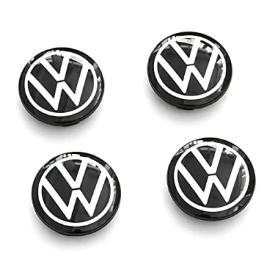Afbeelding van Volkswagen Set van 4 dynamische naafdoppen met VW logo 10A071213A