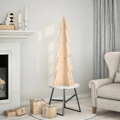 Afbeelding van vidaXL Kerstdecoratie kerstboom 112 cm massief grenenhout