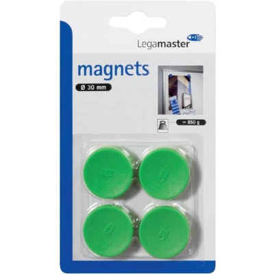 Afbeelding van Magneet Legamaster 30mm 850gr groen 4stuks