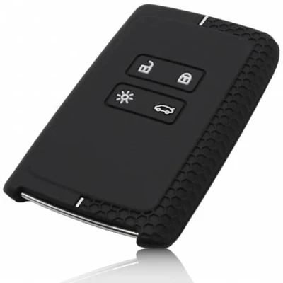 Afbeelding van FOAMO Siliconen beschermhoes compatibel met Renault 4 toetsen Smartkey (alleen keyless go) zwart wit