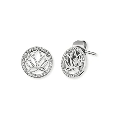 Afbeelding van Engelsrufer Lotus Oorbellen silvercoloured, Dames, Maat: One Size, Silver coloured