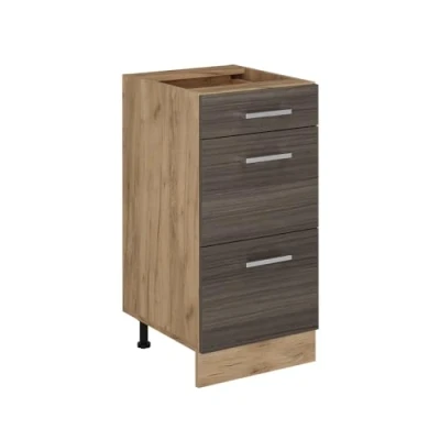 Afbeelding van Vicco Keukenonderkast R Line, Edel grijs/Krachtige eik goud, 40 cm met laden, zonder werkblad