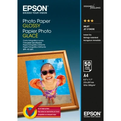 Image de Epson Brillant A4 (210 x 297 mm) 200 g/m² 50 feuille(s) papier Photo pour EcoTank ET 2850 2851 2856 4850; 8500; WorkForce Pro WF C5790