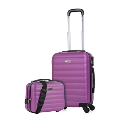 Afbeelding van ITACA Reiskoffer met 4 wielen, trolley 55/65/75 cm en lichte, rekbare ABS tas. 3 kleine, middelgrote 71200