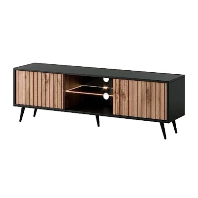 Afbeelding van Selsey Bello RTV 175 cm Zwart/Eiken wotan
