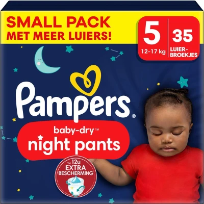 Afbeelding van Pampers Baby Dry Night Pants Maat 5 Small Pack 35 stuks 12/17 KG
