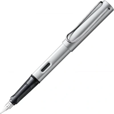 Afbeelding van LAMY AL star 025 vulpen van aluminium in de kleur lichtzilver met transparante greep en stalen veer F