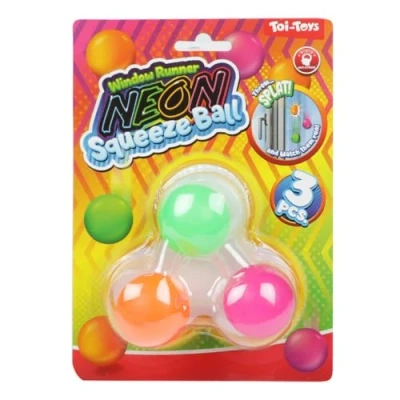 Afbeelding van Toi Toys Raamkruiper Knijpballen Neon, 3st.