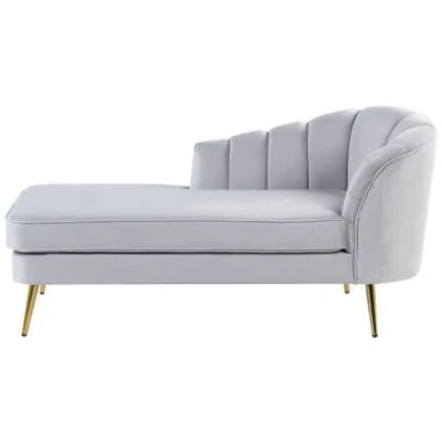 Afbeelding van Beliani ALLIER Chaise longue Grijs Linkerzijde Fluweel