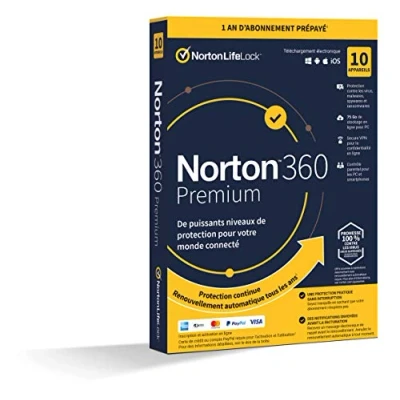 Afbeelding van Norton™ 360 Premium 2022 10 apparaten 1 jaar abonnement Secure VPN Wachtwoord Manager Dark Web Monitoring PC/Mac/iOS/Android verzending per post