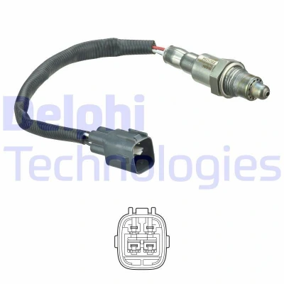 Afbeelding van DELPHI ES21234 12B1 Lambdasonde Planarsonde, Verwarmd TOYOTA: Aygo, Yaris III Hatchback, IV