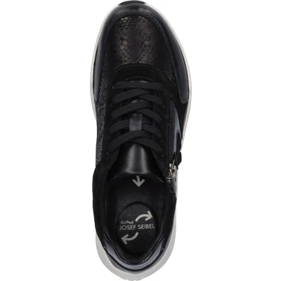 Afbeelding van Josef Seibel Lissi Sneakers laag, Dames, Maat: 37, Schwarz Leer en textiel