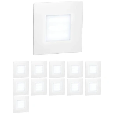 Afbeelding van ledscom.de FEX LED trapverlichting binnen en buiten vierkant 85x85mm koel wit 12 stuks