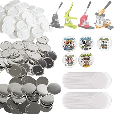 Image de VEVOR Badge Personnalisé Consommables Machine à Badges Épingles 75 mm 200 Kits pour Épingles, NON INCLUSE