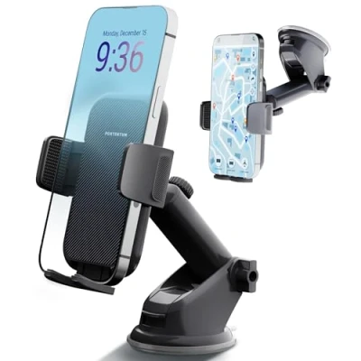 Afbeelding van PORTENTUM Autotelefoonhouder militaire zuigkracht 360 deur vaste zuignap dashboard draagbare haak universele GPS smartphones