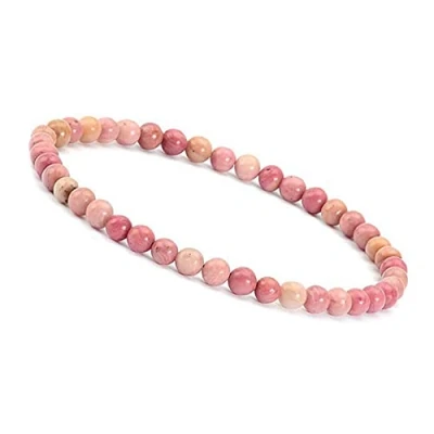 Afbeelding van Unique Gems Discrete edelsteenarmband voor dames, chakra kralen, boeddhistische bescherming, 4 mm diameter, Edelsteen, Rhodoniet