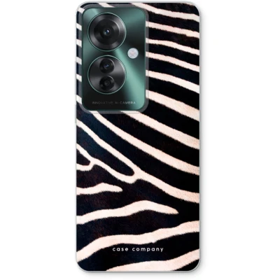 Afbeelding van Case Company® hoesje geschikt voor Oppo Reno 11 F Zebra Soft Cover Telefoonhoesje Bescherming aan alle Kanten en Schermrand
