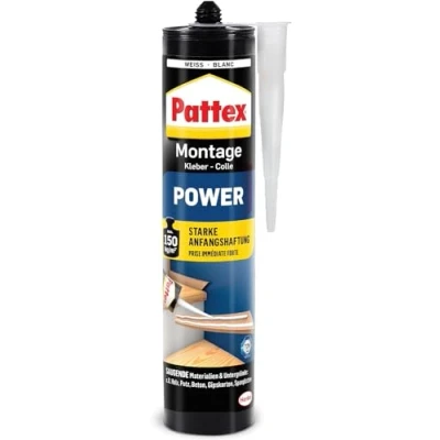 Afbeelding van Krachtige montagelijm bouwlijm met sterke aanvangshechting lijm voor absorberende materialen, binnen en buiten, tube van 1 x 370 g.