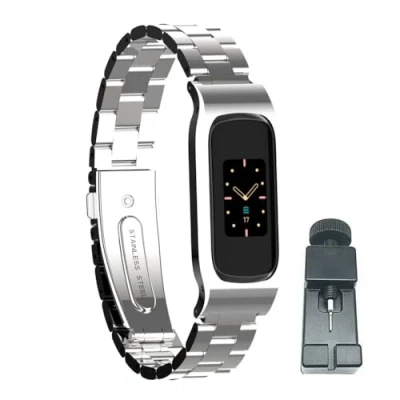 Afbeelding van T BLUER Vervangende armbanden compatibel met Fitbit Luxe, roestvrijstalen metalen armband voor luxe fitnesstracker