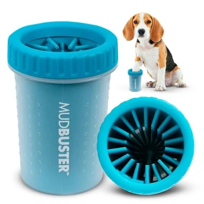 Afbeelding van Dexas MudBuster Draagbaar reinigingsgereedschap voor hondenpoten, maat M, blauw