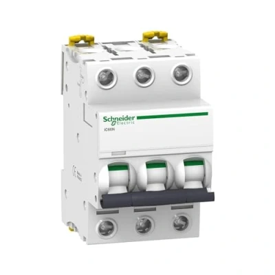 Afbeelding van Schneider Electric a9F74320 IC60 N stroomonderbreker, acti9, 3p, 20A, C kromming, 50/60 HZ, wit